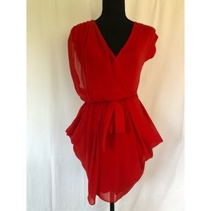 STUNNING RED BEBE DRESS - SIZE XS